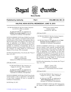 Issue No. 23 - Government of Nova Scotia