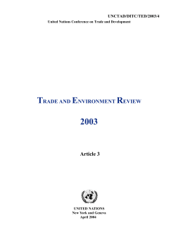 Chapter TRADE AND ENVIRONMENT REVIEW