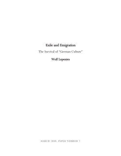 Exile and Emigration - School of Social Science