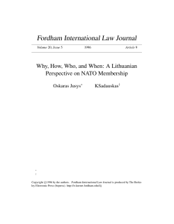 A Lithuanian Perspective on NATO Membership