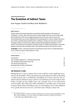 The Evolution of Indirect Taxes