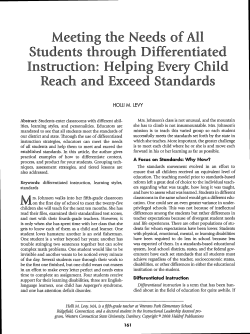 Meeting the Needs of All Students through Differentiated Instruction