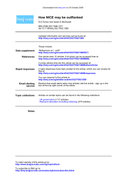 How NICE may be outflanked