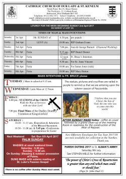 2 April 5th Sunday of Lent - Our Lady and St Kenelm, Halesowen