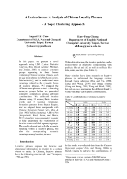 A Lexico-Semantic Analysis of Chinese Locality Phrases
