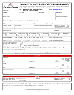commercial driver application for employment