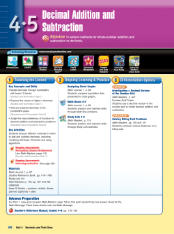 Decimal Addition and Subtraction