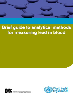 Analytical methods for measuring lead in blood