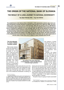 25 the origin of the national bank of slovakia