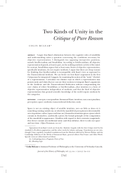 Two Kinds of Unity in the Critique of Pure Reason