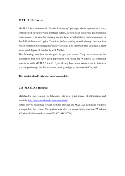 Introduction to MATLAB