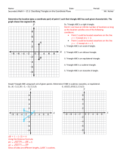 Period: Secondary Math I &ndash; 15.1: Classifying Triangles on the