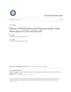 History of fish hatchery development in the Great Basin states of