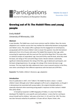 Growing out of it: The Hobbit films and young people