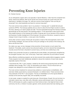 Preventing Knee Injuries