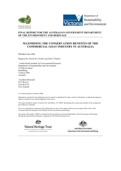 Maximising the conservation benefits of the commercial goat