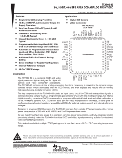 TLV990-40: 3-V, 10-Bit, 40 MSPS Area CCD Analog Front End (Rev