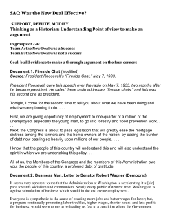 SAC: Was the New Deal Effective?