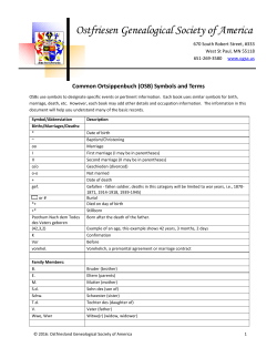 OSB Terms List - Ostfriesen Genealogical Society of America