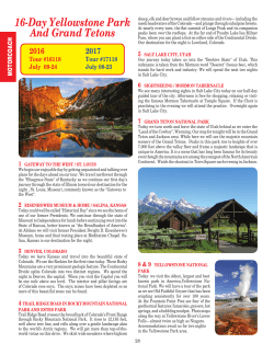 16-Day Yellowstone Park And Grand Tetons