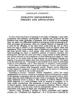 SEMANTIC DEVELOPMENT: THEORY AND APPLICATION