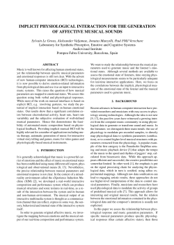Implicit Physiological Interaction for the Generation of