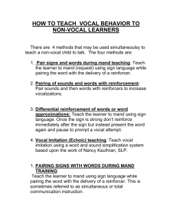 how to teach vocal behavior to