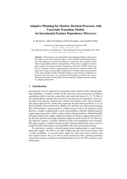 Adaptive Planning for Markov Decision Processes with Uncertain