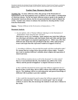 Thomas Jefferson in the `Declaration of Independence, 1776`