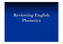 Reviewing English Phonetics