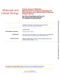 Oxygen Species Detoxification from Mitochondrial