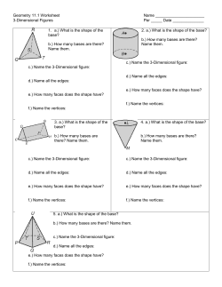 11.1 worksheet 3D figures