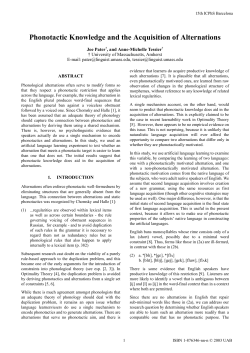 Phonotactic Knowledge and the Acquisition of Alternations