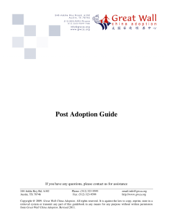 Post Adoption Guide - Great Wall China Adoption