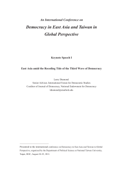 Democracy in East Asia and Taiwan in Global