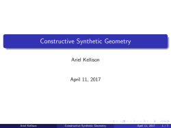 Constructive Synthetic Geometry