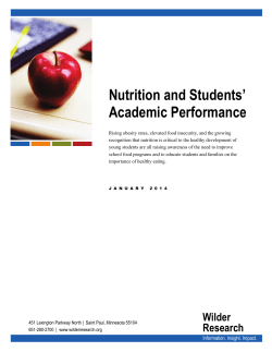 Nutrition And Students` Academic Performance – Wilder Research