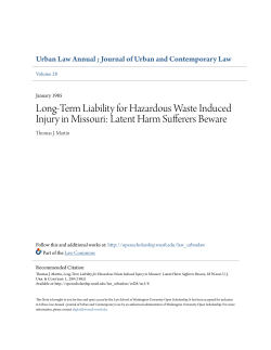 Long-Term Liability for Hazardous Waste Induced Injury in Missouri