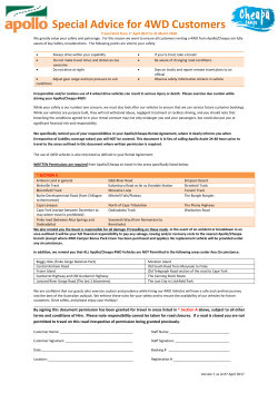 Special Advice for 4WD Customers