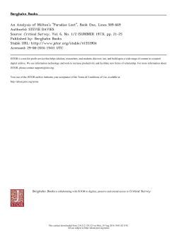 An Analysis of Milton`s "Paradise Lost", Book One, Lines 589-669