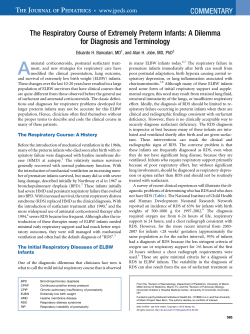 The Respiratory Course of Extremely Preterm Infants: A Dilemma