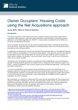 Owner Occupied Housing costs using the Net Acquisitions approach
