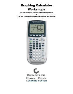 Graphing Calc.Wkshop Notes