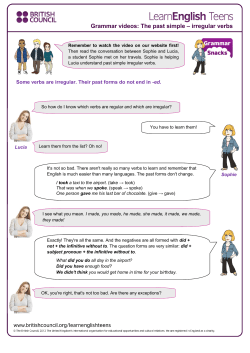 The past simple &ndash; irregular verbs