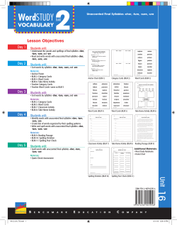 cher, -ture - Benchmark Word Study Resource