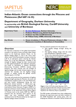 Indian-Atlantic Ocean Connections Through the Pliocene
