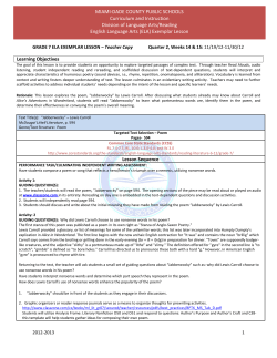 MIAMI-DADE COUNTY PUBLIC SCHOOLS Curriculum