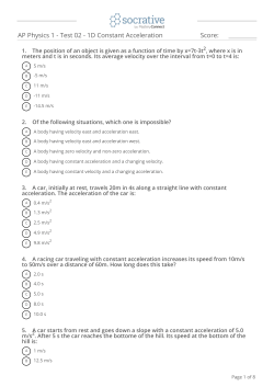 Test 2 Socrative Review - Acceleration - Blank