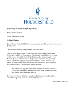 - the University of Huddersfield Repository