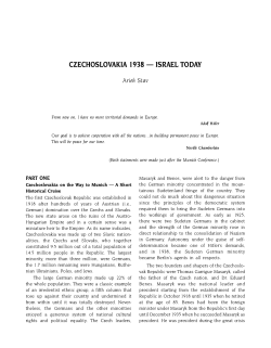 CZECHOSLOVAKIA 1938 &ndash; ISRAEL TODAY